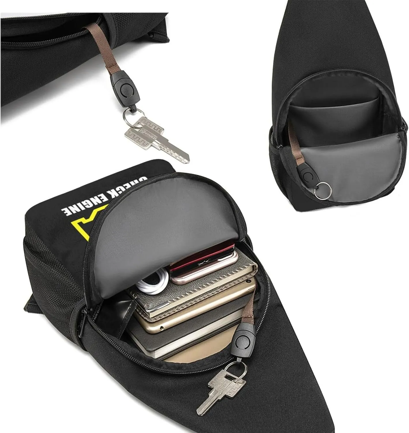 GERRIT Check Engine Light Mechanic Auto Repair Chest Pack Leisure Shoulder Crossbody Chest Bag