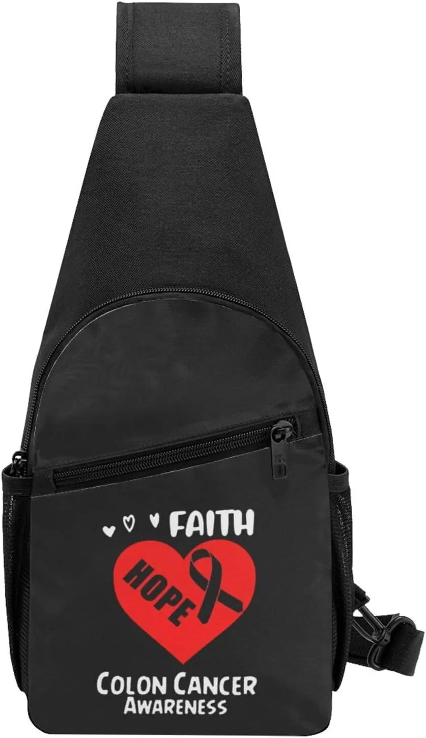 GERRIT Colon Cancer Awareness Chest Pack Leisure Shoulder Crossbody Chest Bag