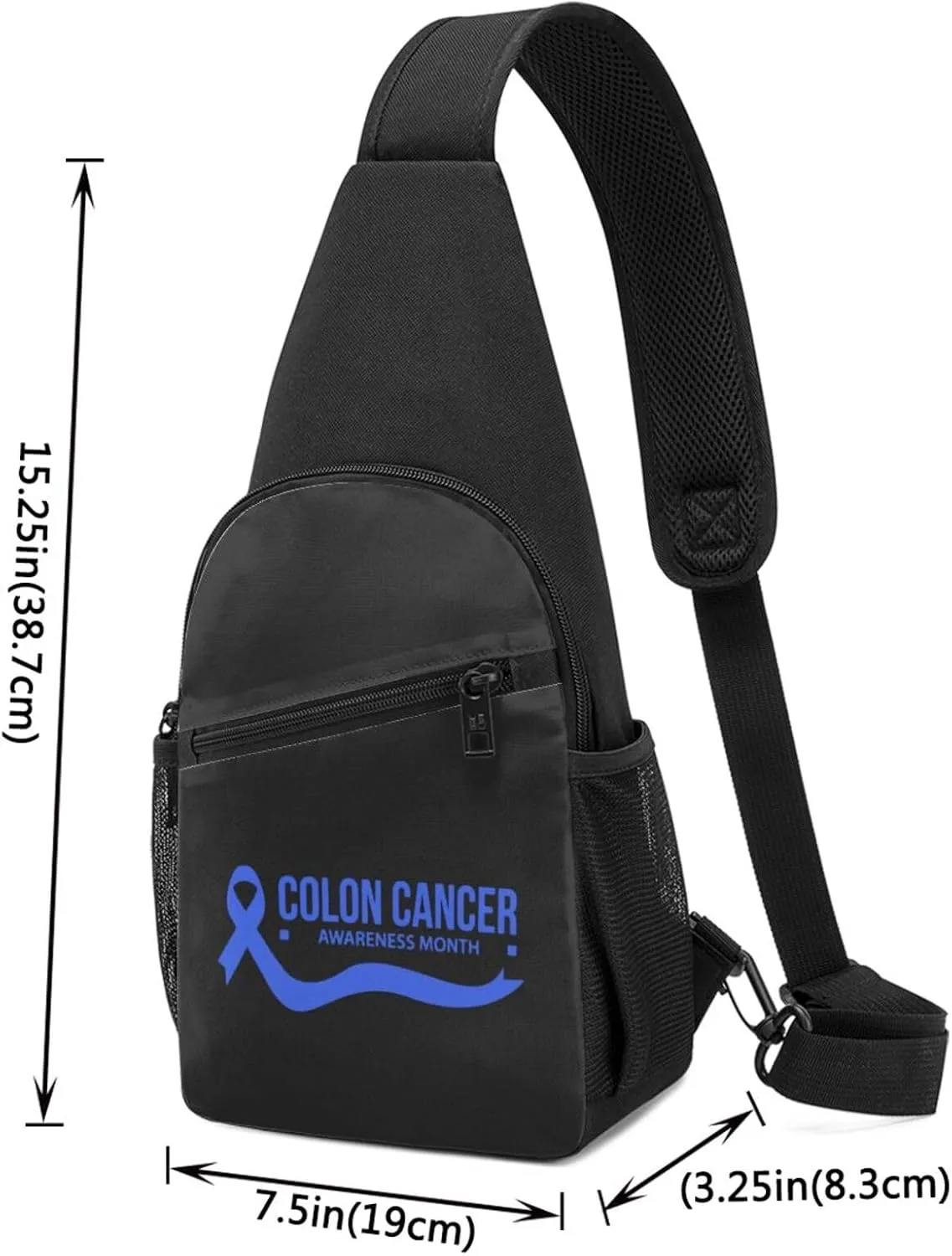GERRIT Colon Cancer Awareness Chest Pack Leisure Shoulder Crossbody Chest Bag