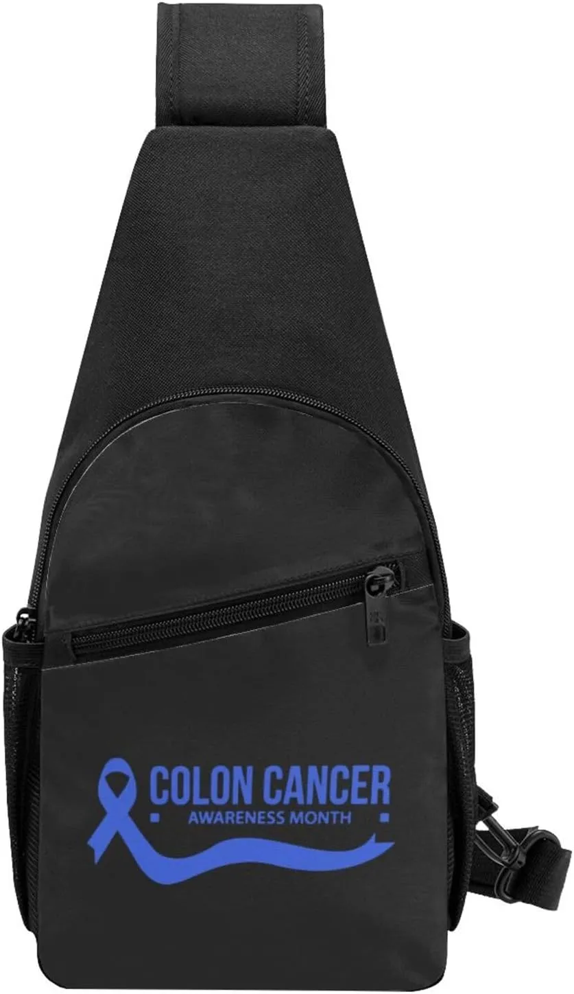GERRIT Colon Cancer Awareness Chest Pack Leisure Shoulder Crossbody Chest Bag