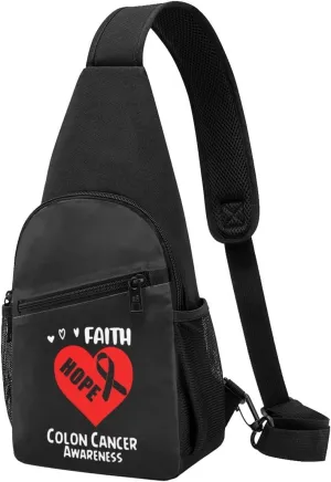 GERRIT Colon Cancer Awareness Chest Pack Leisure Shoulder Crossbody Chest Bag