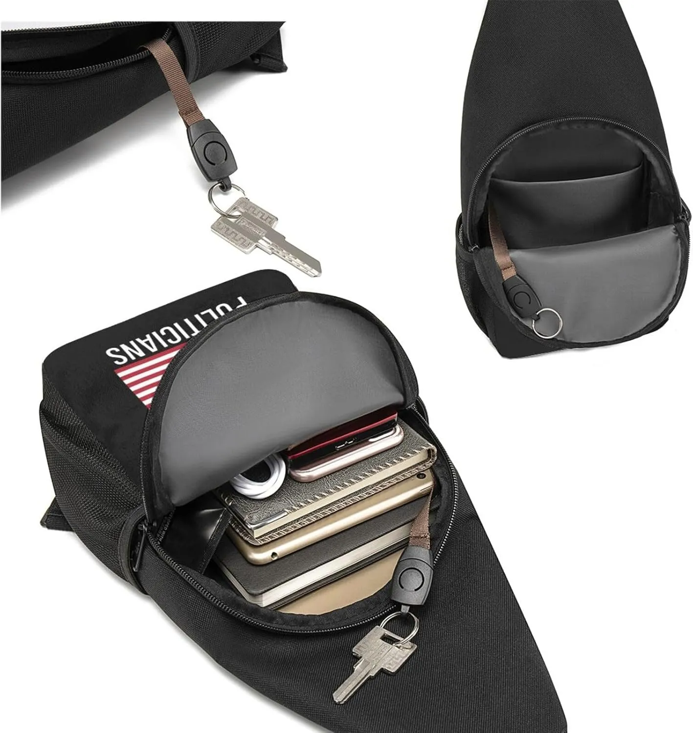 GERRIT Defund Politicians Chest Pack Leisure Shoulder Crossbody Chest Bag