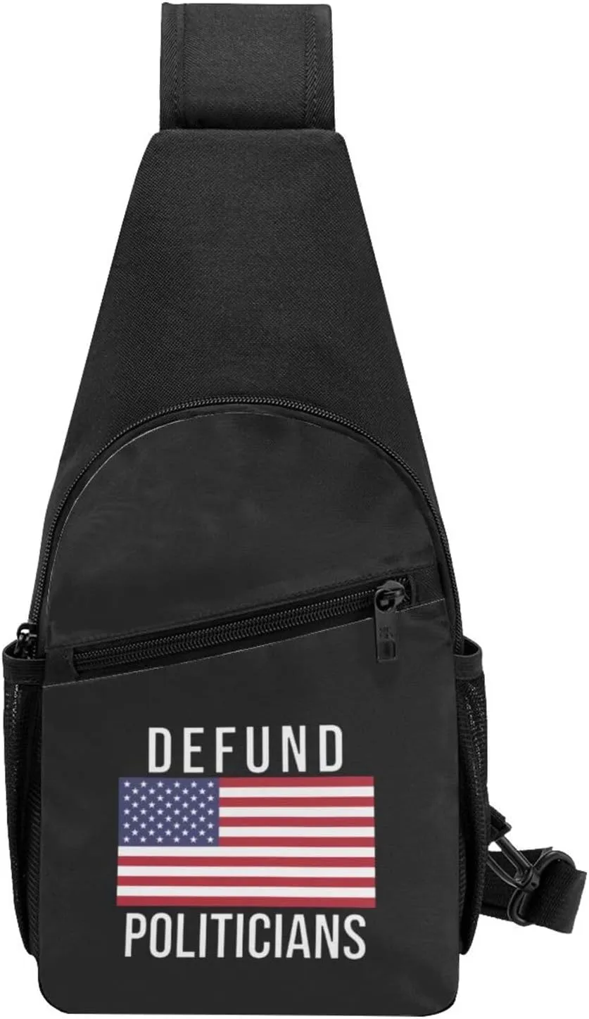 GERRIT Defund Politicians Chest Pack Leisure Shoulder Crossbody Chest Bag