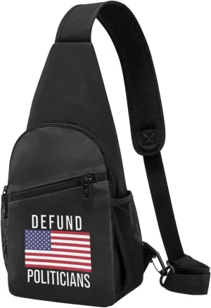 GERRIT Defund Politicians Chest Pack Leisure Shoulder Crossbody Chest Bag