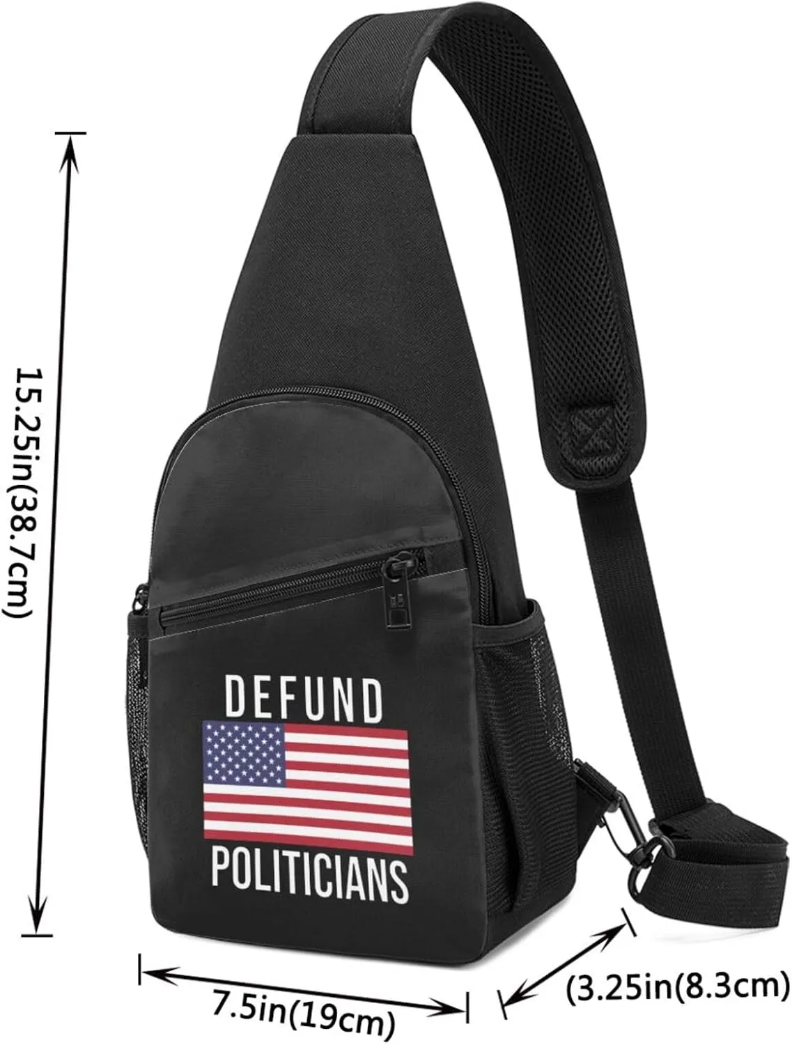 GERRIT Defund Politicians Chest Pack Leisure Shoulder Crossbody Chest Bag