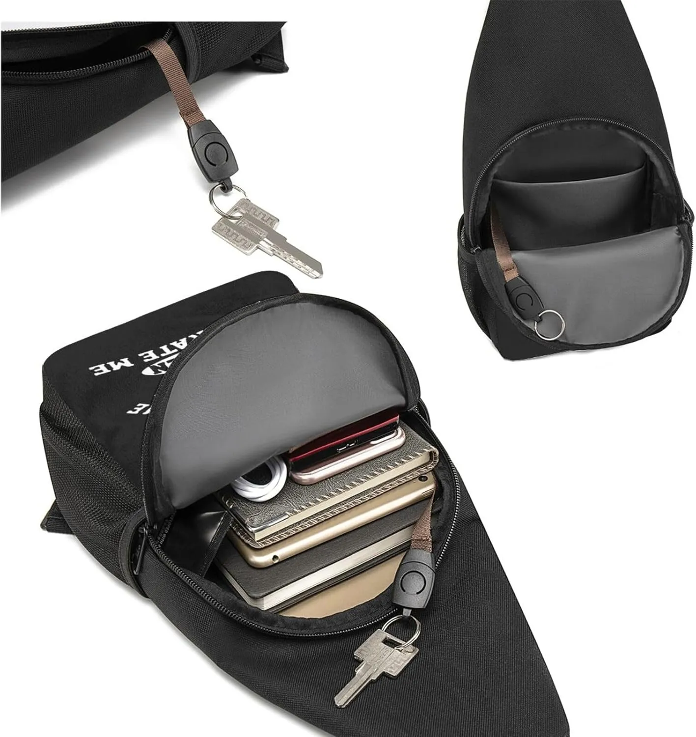 GERRIT Fish Despise Me Women Tolerate Me Chest Pack Leisure Shoulder Crossbody Chest Bag