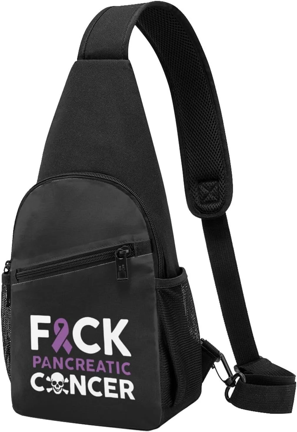 GERRIT Fuck Pancreatic Cancer Chest Pack Leisure Shoulder Crossbody Chest Bag