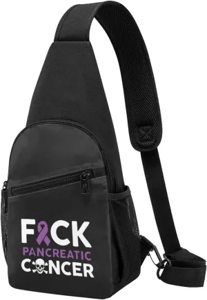 GERRIT Fuck Pancreatic Cancer Chest Pack Leisure Shoulder Crossbody Chest Bag