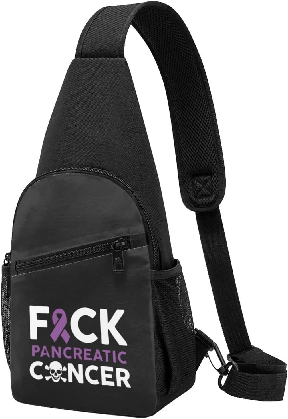 GERRIT Fuck Pancreatic Cancer Chest Pack Leisure Shoulder Crossbody Chest Bag