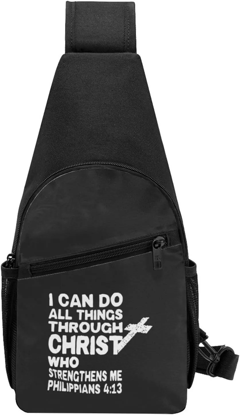 GERRIT I Can Do All Things Through Christ-Jesus Chest Pack Leisure Shoulder Crossbody Chest Bag