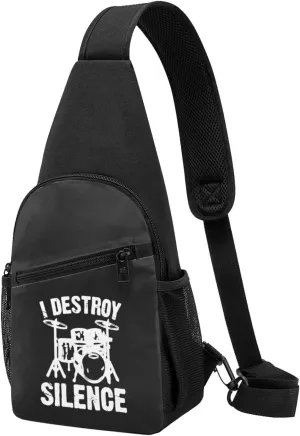 GERRIT I Destroy Silence Drums Chest Pack Leisure Shoulder Crossbody Chest Bag