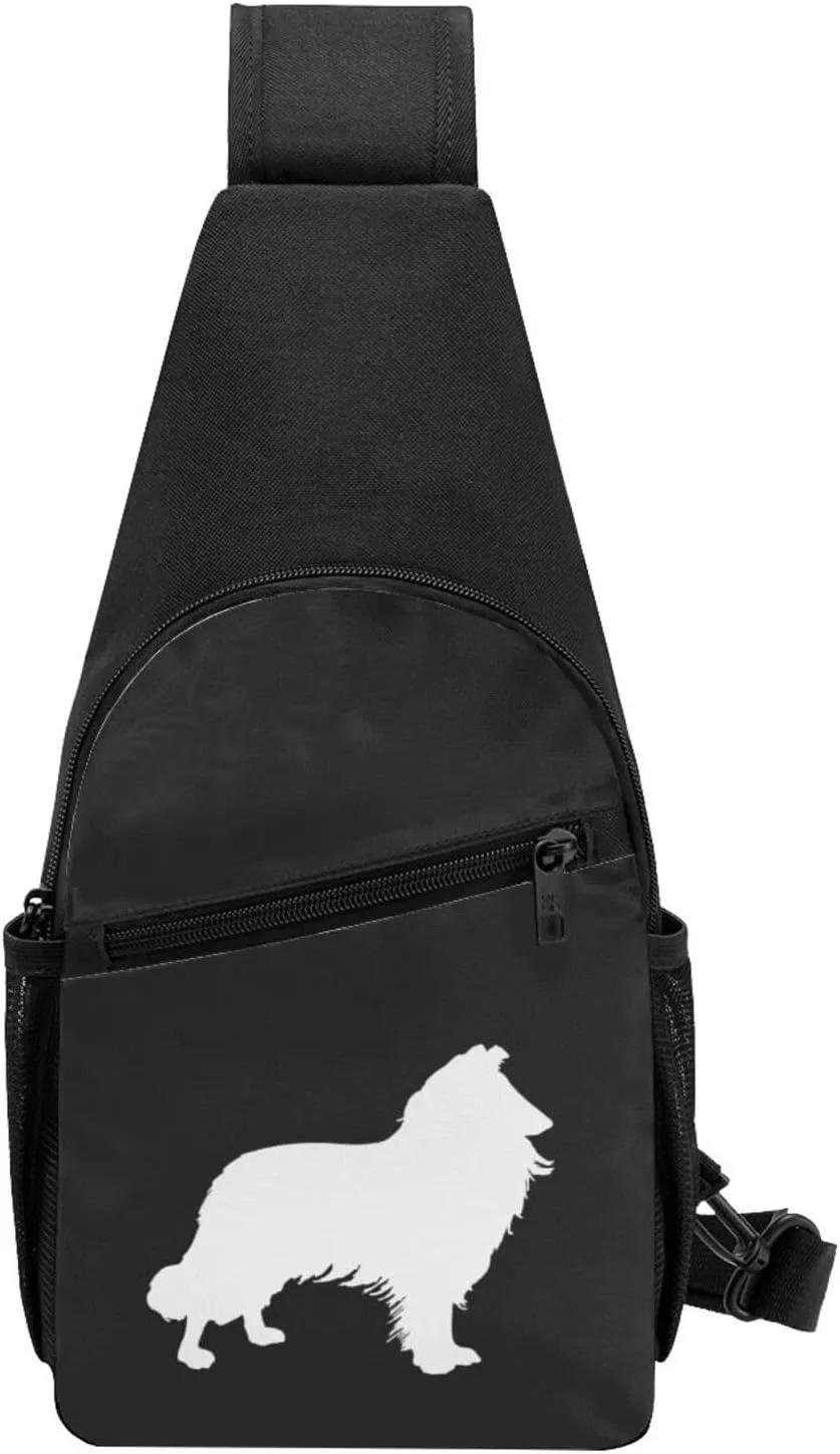 GERRIT Rough Collie Chest Pack Leisure Shoulder Crossbody Chest Bag