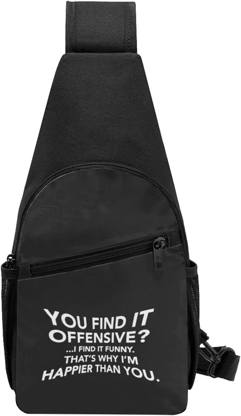 GERRIT You Find It Offensive Chest Pack Leisure Shoulder Crossbody Chest Bag
