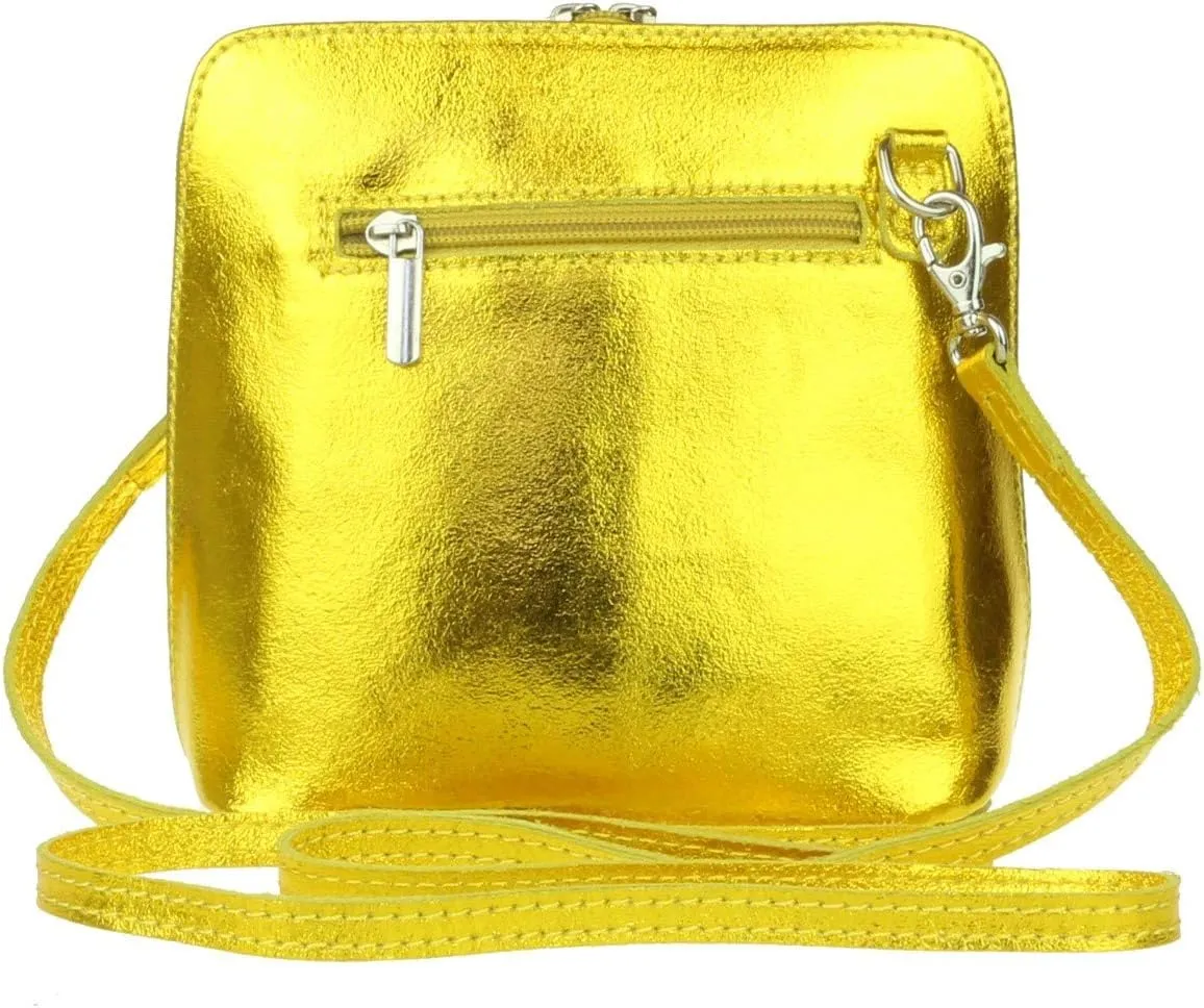 Girly HandBags Womens Metallic Genuine Leather Cross Body Shoulder Bag