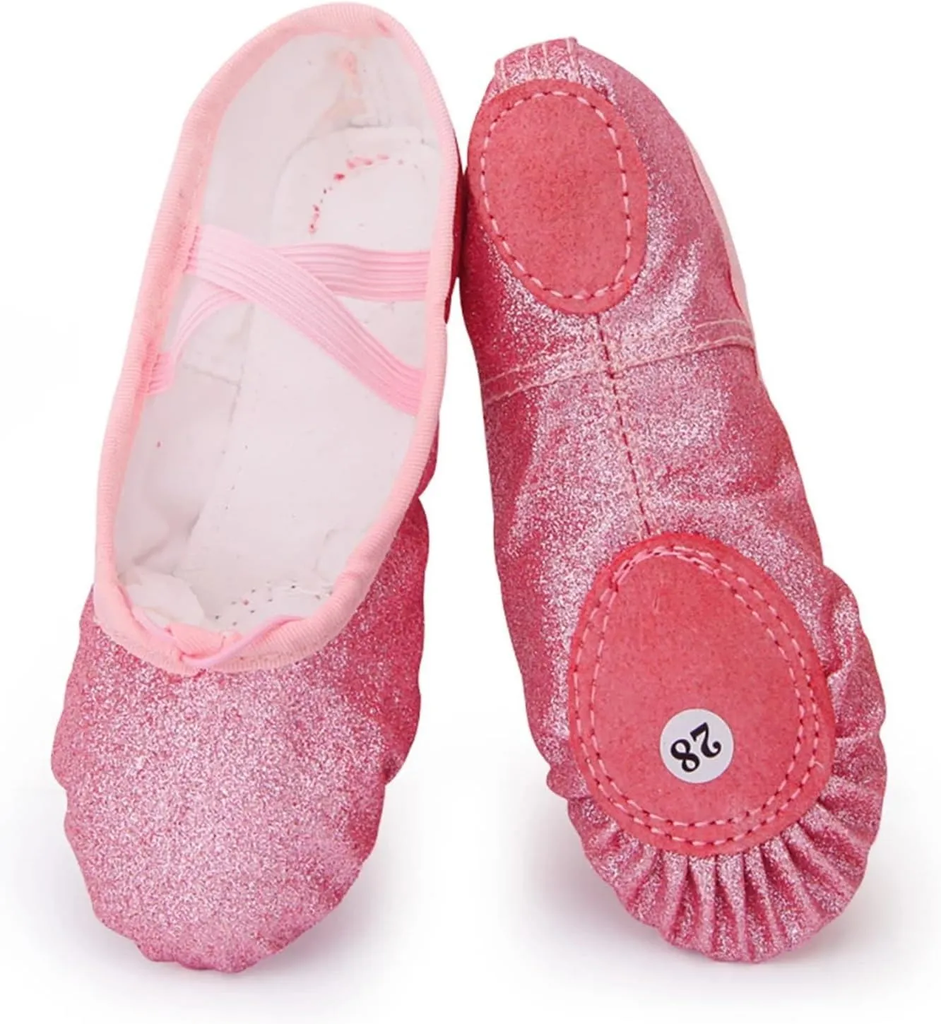 Glitter Ballet Dance Shoes Yoga Gym Flat Slippers Pink Blue Rose Red Colors Ballet Dance Shoes for Girls Children Women Teacher(Blue,24)