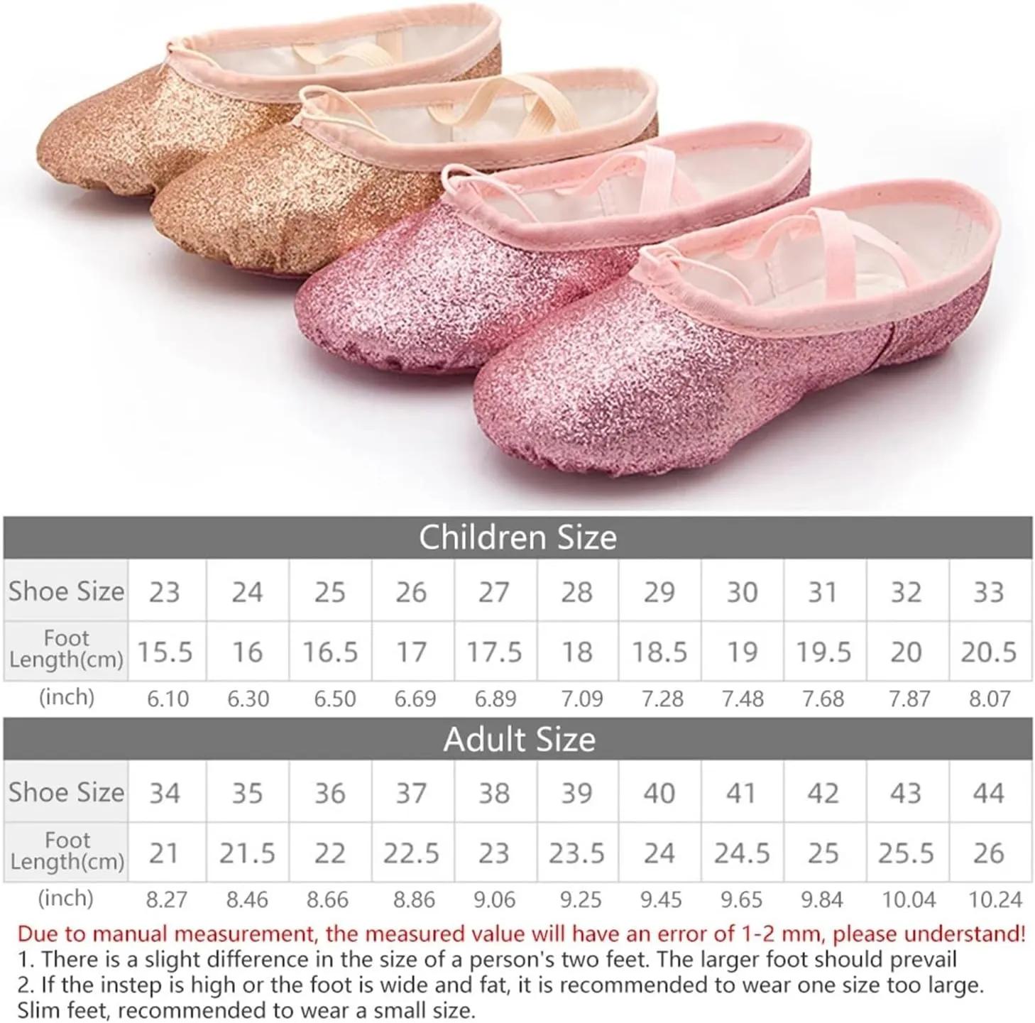 Glitter Ballet Dance Shoes Yoga Gym Flat Slippers Pink Blue Rose Red Colors Ballet Dance Shoes for Girls Children Women Teacher(Blue,24)