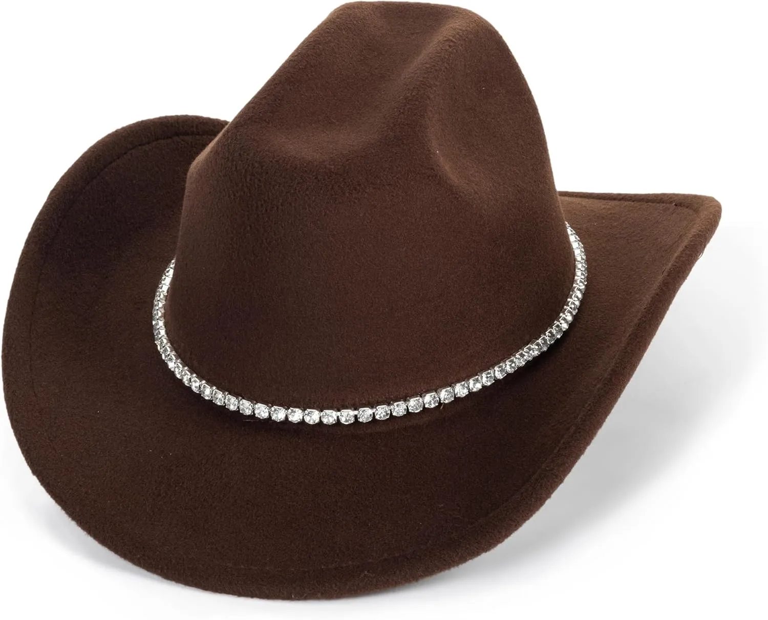 Glitter Silver Black Cowboy Hats for Women - Western Sparkly Rhinestone Cowgirl Hat for Ladies Size M-L