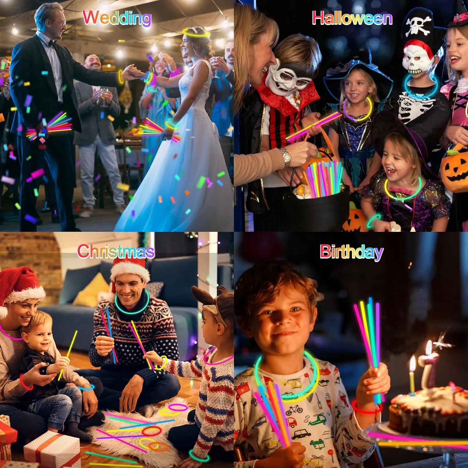Glow Sticks Bulk Party Pack- Ultra Bright 500pk Glow in the Dark Party Favors, Glow Decorations, Neon Party Glow Necklaces and Glow Bracelets with Connectors