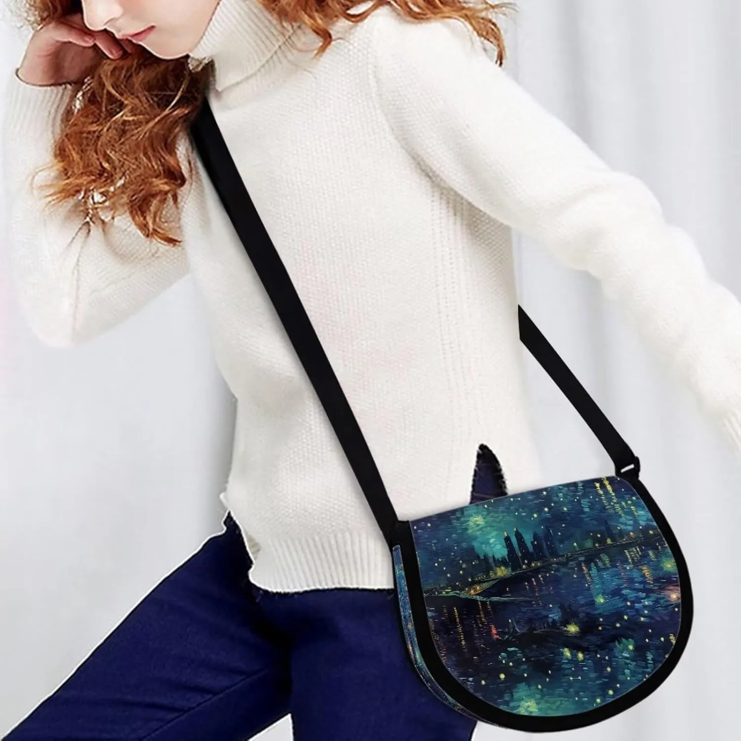 Golden Retriever Dog Classic Messenger Bag Watercolor Style Canvas Cross Body Bag American Flag LGBTQ Shoulder Bags