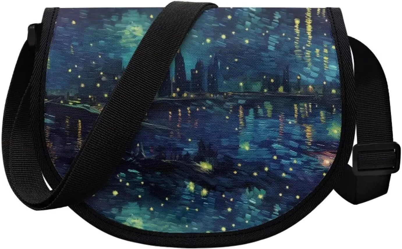 Golden Retriever Dog Classic Messenger Bag Watercolor Style Canvas Cross Body Bag American Flag LGBTQ Shoulder Bags