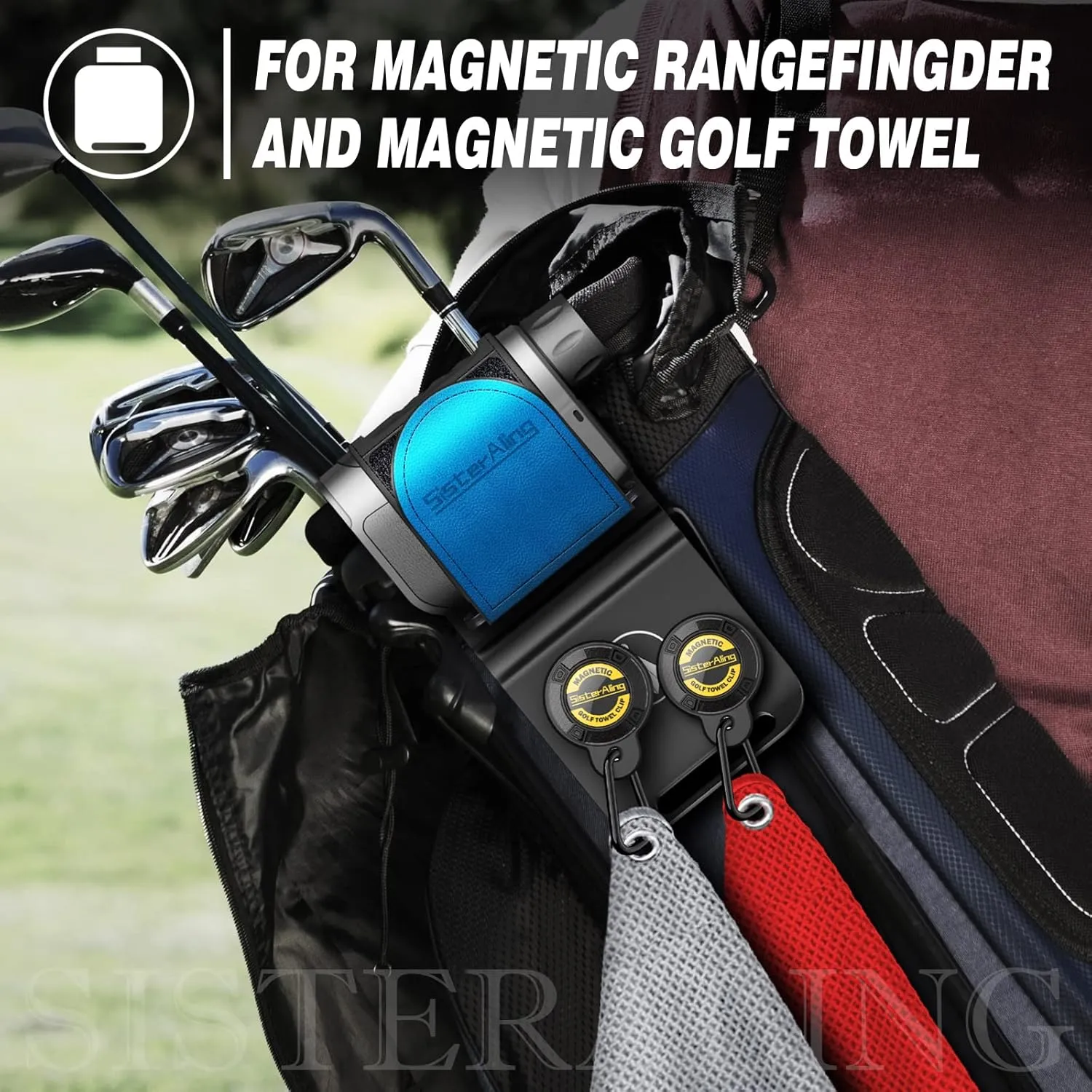 Golf Bag Metal Landing Pads for Magnetic Golf Towel,Golf Rangefinder,Golf Flask,Golf Speaker- Quick Access to Magnetic Golf Equipment and Accessories-Golf Gift -US Patent