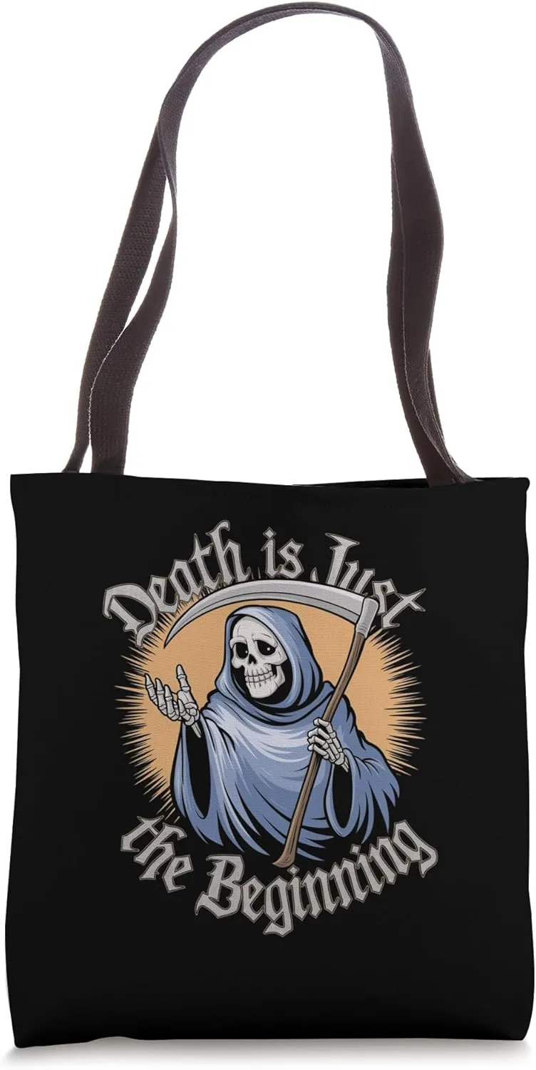Grim Reaper Death is Just Beginning Guide Art Death Fans Tote Bag