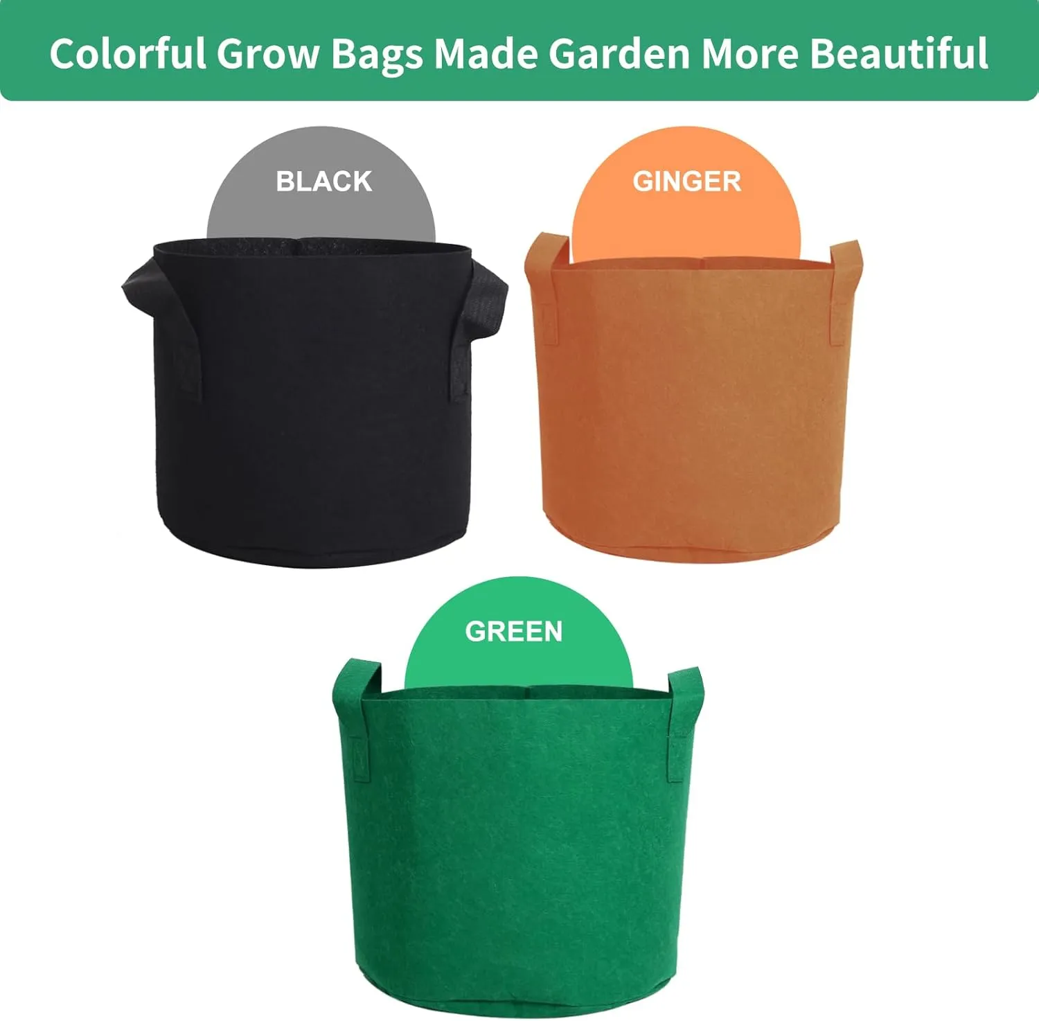 Grow Bags, 5 Gallon, Green