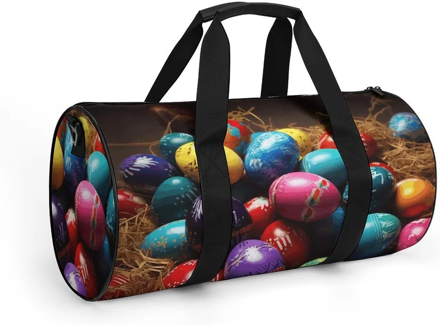 Gym Bag Colorful Easter Eggs Duffel Bag for Men Women Overnight Bag with Shoe Compartment Workout Bags