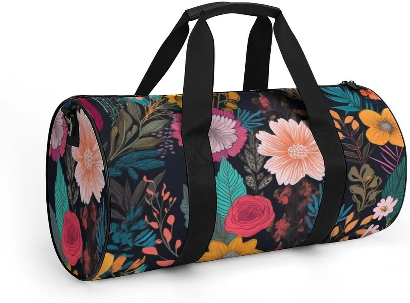 Gym Bag for Men Women Colorful Boho Floral Duffel Bag Overnight Bag with Compartment Gym Sackpac