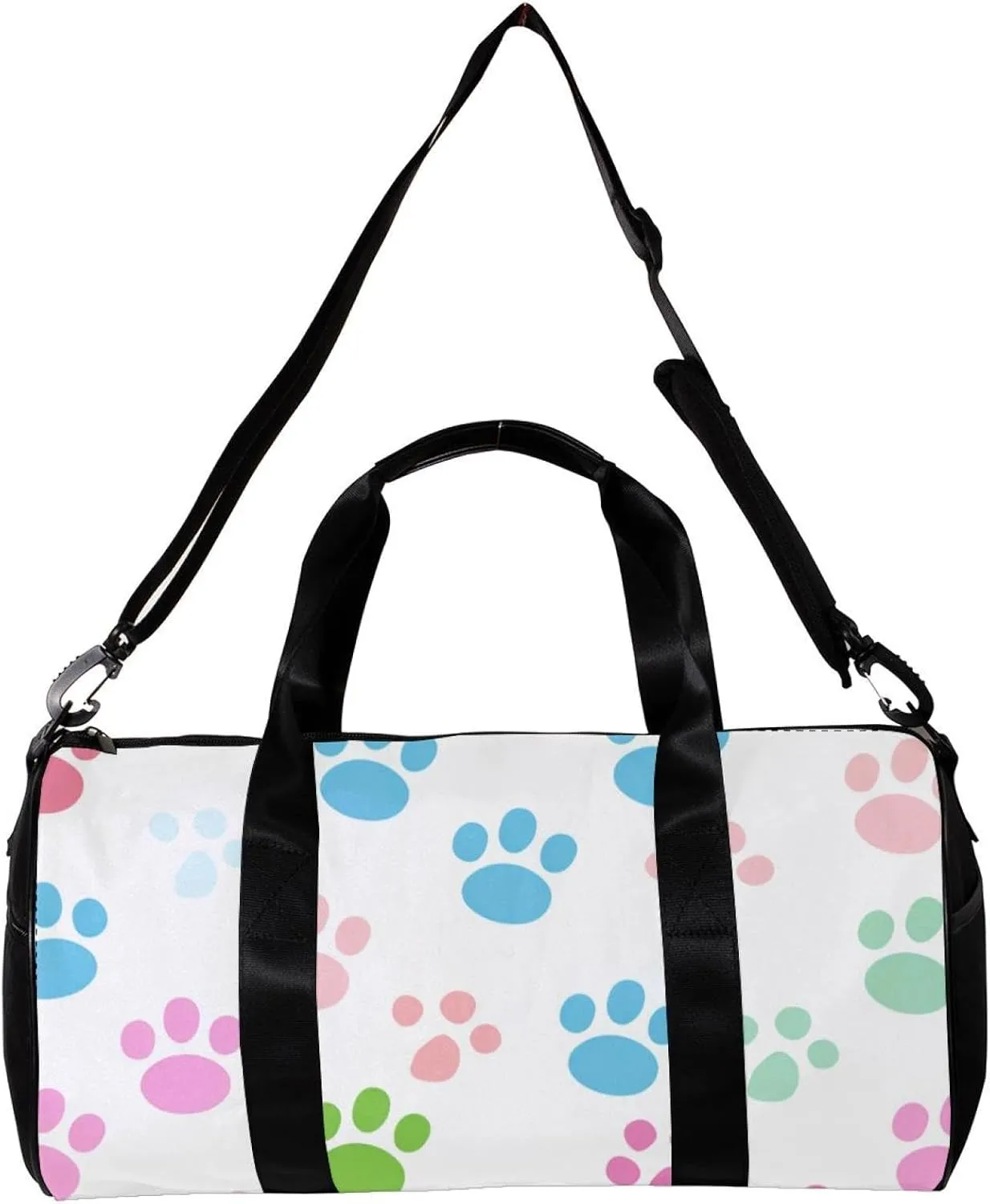 Gym Bags for Men,Travel Duffel Bags for Women,Colorful Dog Footprints Cartoon,Workout Bag