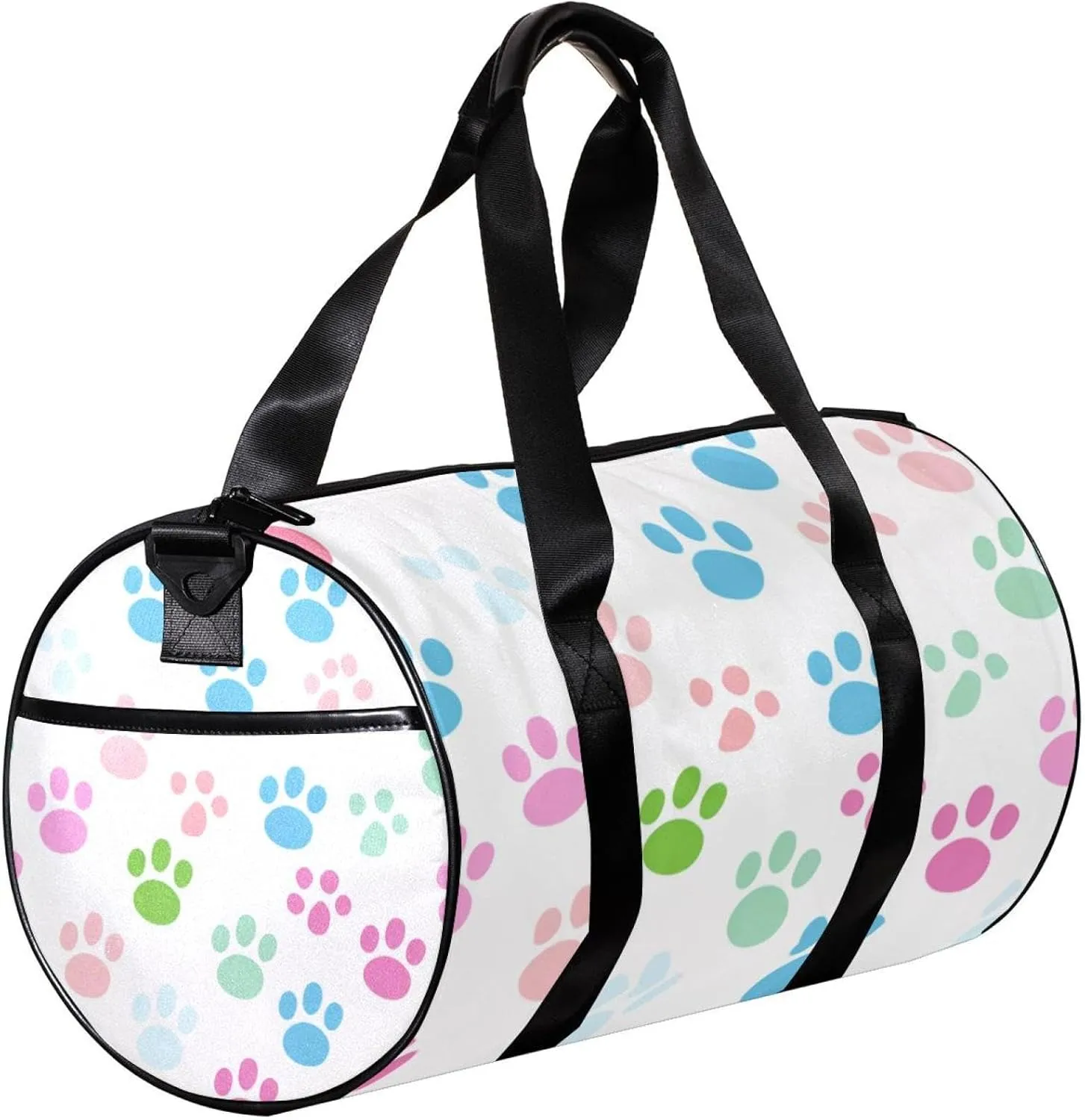 Gym Bags for Men,Travel Duffel Bags for Women,Colorful Dog Footprints Cartoon,Workout Bag