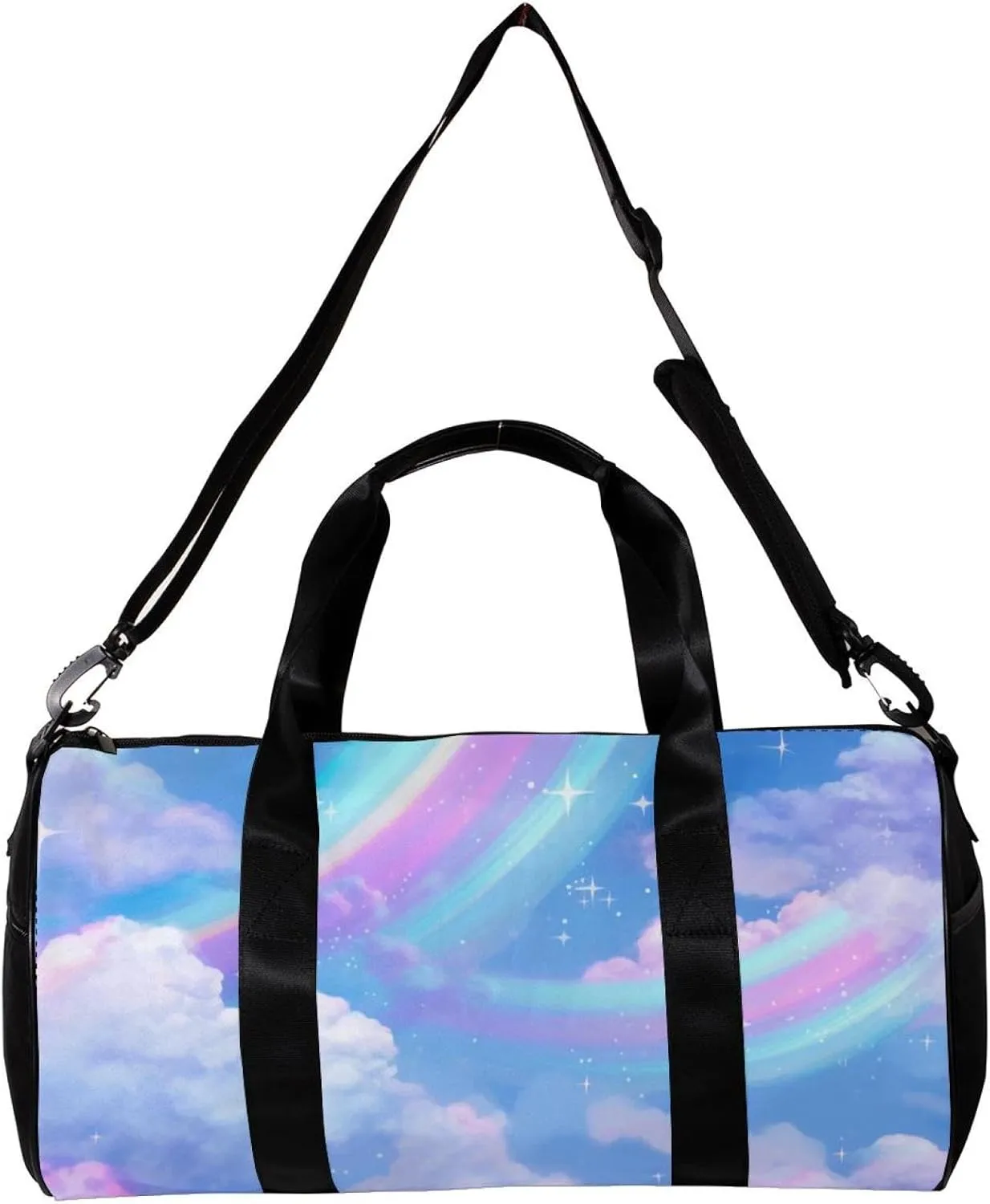 Gym Bags for Men,Travel Duffel Bags for Women,Colorful Rainbow Clouds Galaxy,Workout Bag