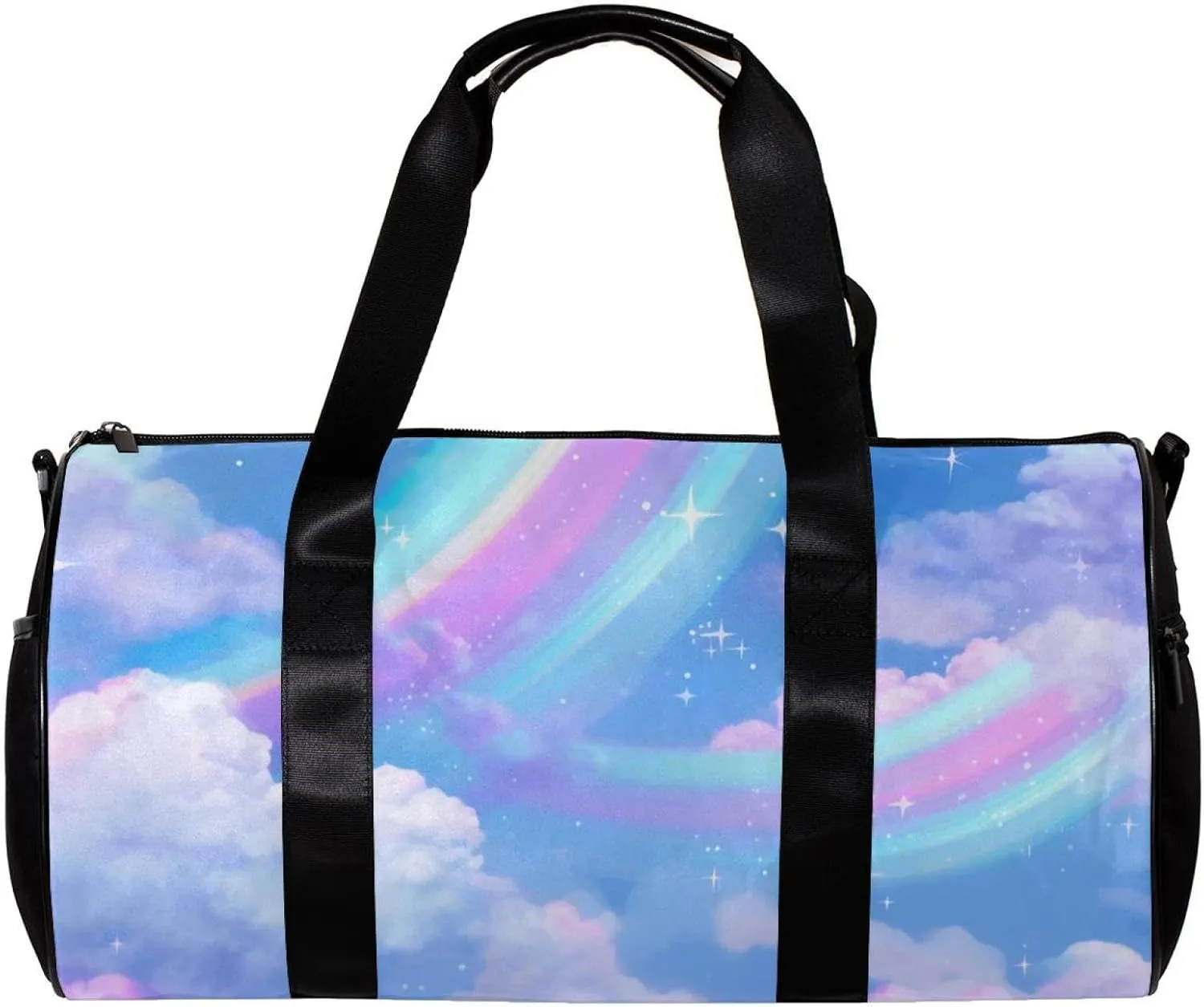 Gym Bags for Men,Travel Duffel Bags for Women,Colorful Rainbow Clouds Galaxy,Workout Bag
