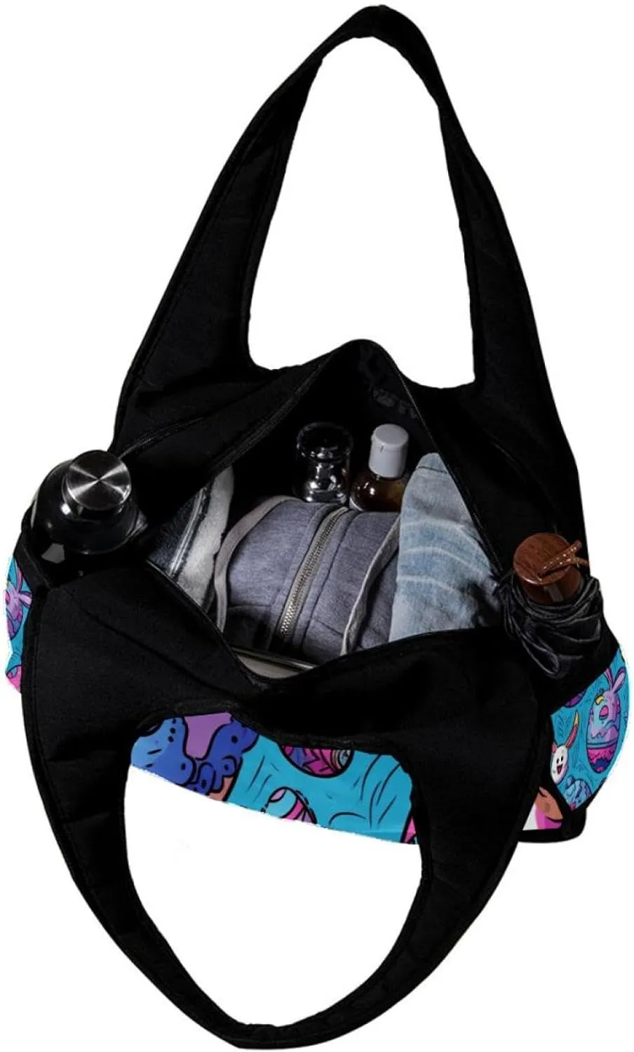 Gym Bags for Women,Duffle Bag for Travel,Bunny Colorful Egg Doodles,Gym Bag for Men