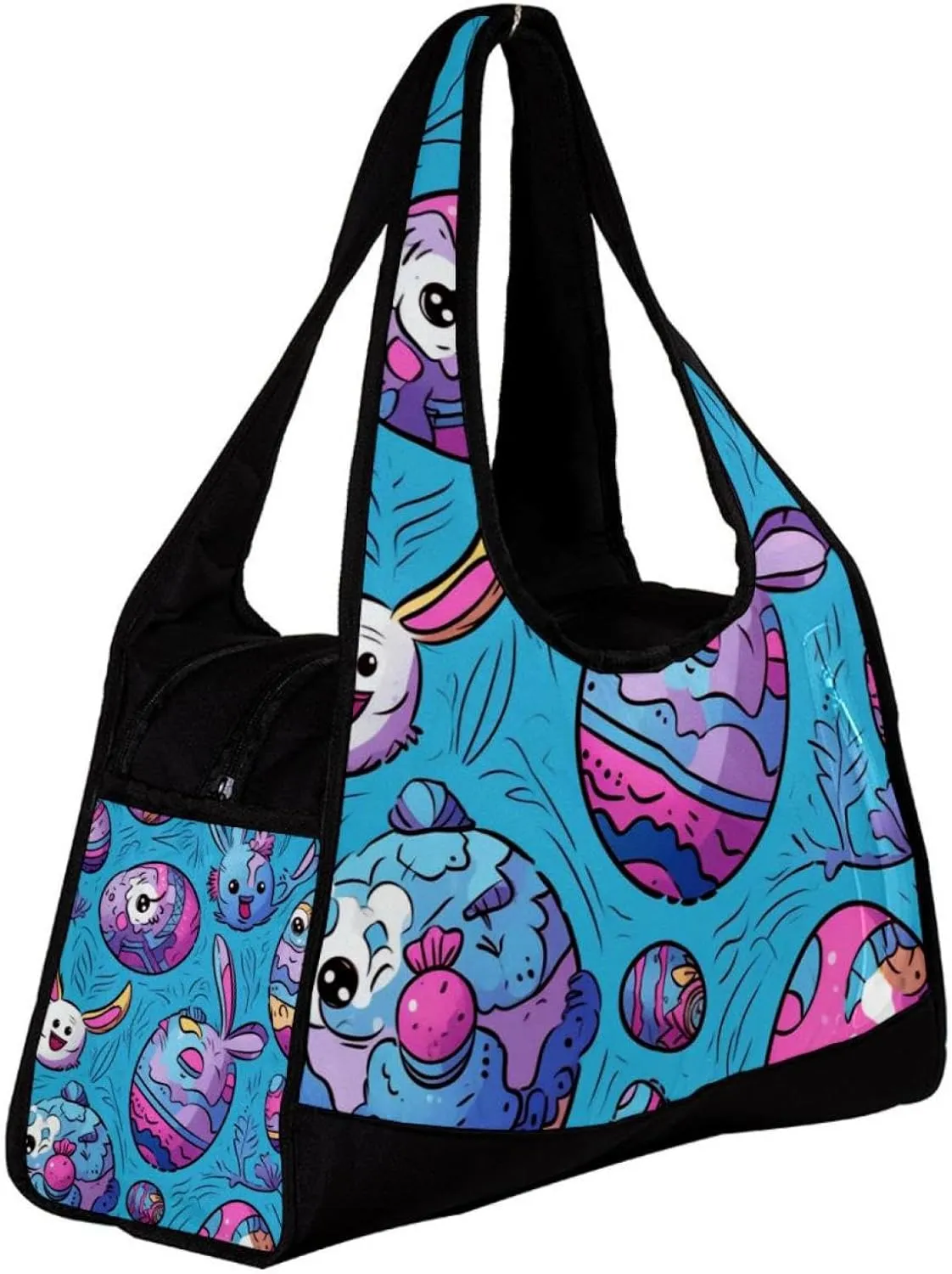 Gym Bags for Women,Duffle Bag for Travel,Bunny Colorful Egg Doodles,Gym Bag for Men