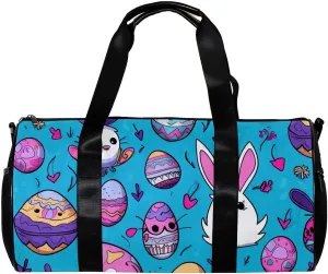 Gym Bags for Women,Duffle Bag for Travel,Bunny Colorful Egg Doodles,Gym Bag for Men