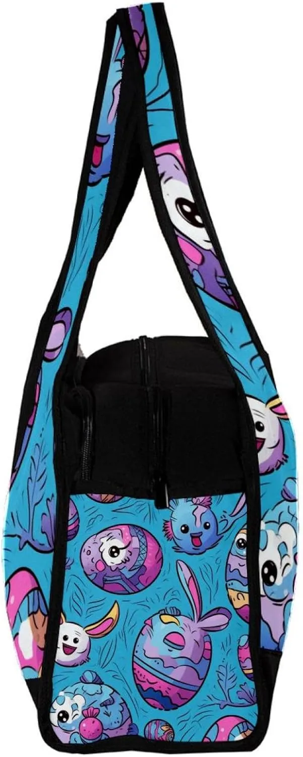 Gym Bags for Women,Duffle Bag for Travel,Bunny Colorful Egg Doodles,Gym Bag for Men
