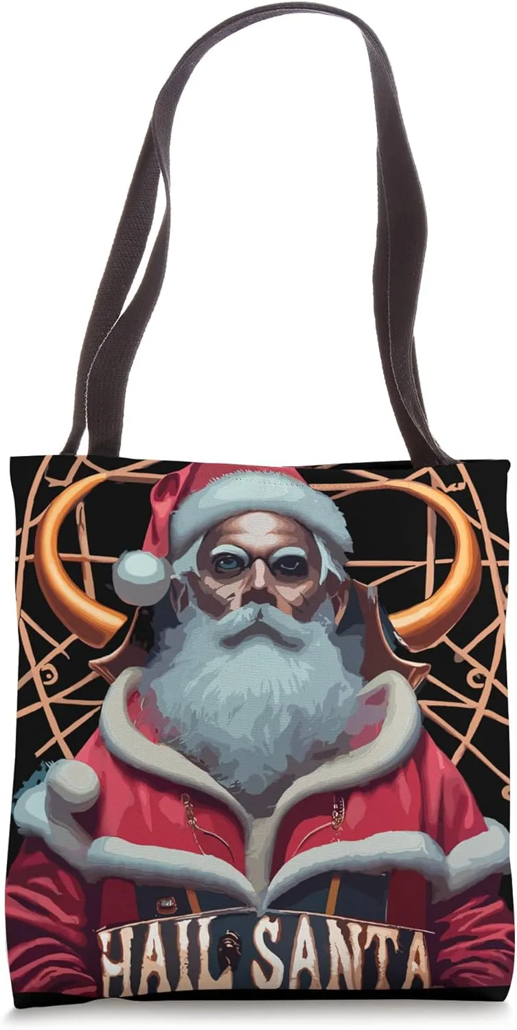 Hail Santa Krampus Gothic Christmas Tote Bag