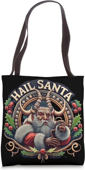 Hail Santa Krampus Gothic Christmas Tote Bag