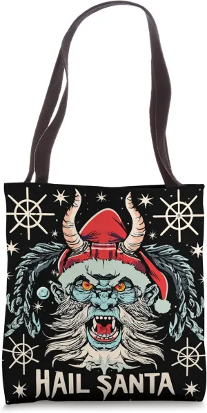 Hail Santa Krampus Gothic Christmas Tote Bag