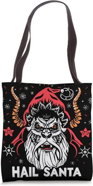 Hail Santa Krampus Gothic Christmas Tote Bag