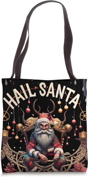 Hail Santa Ugly Christmas Krampus Tote Bag