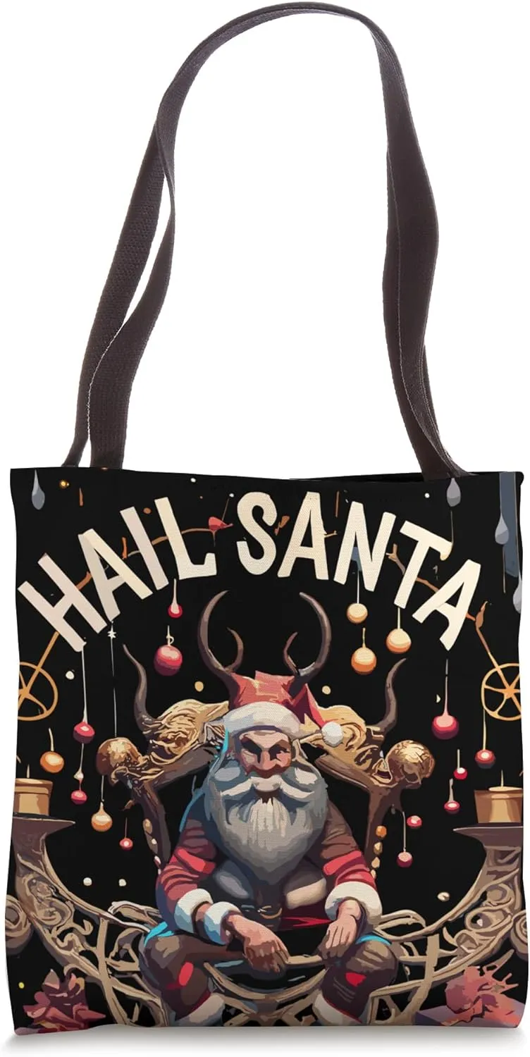 Hail Santa Ugly Christmas Krampus Tote Bag