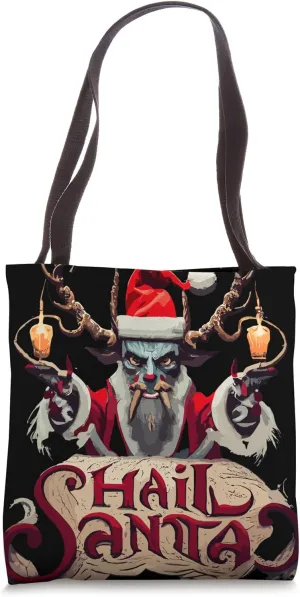 Hail Santa Ugly Christmas Krampus Tote Bag