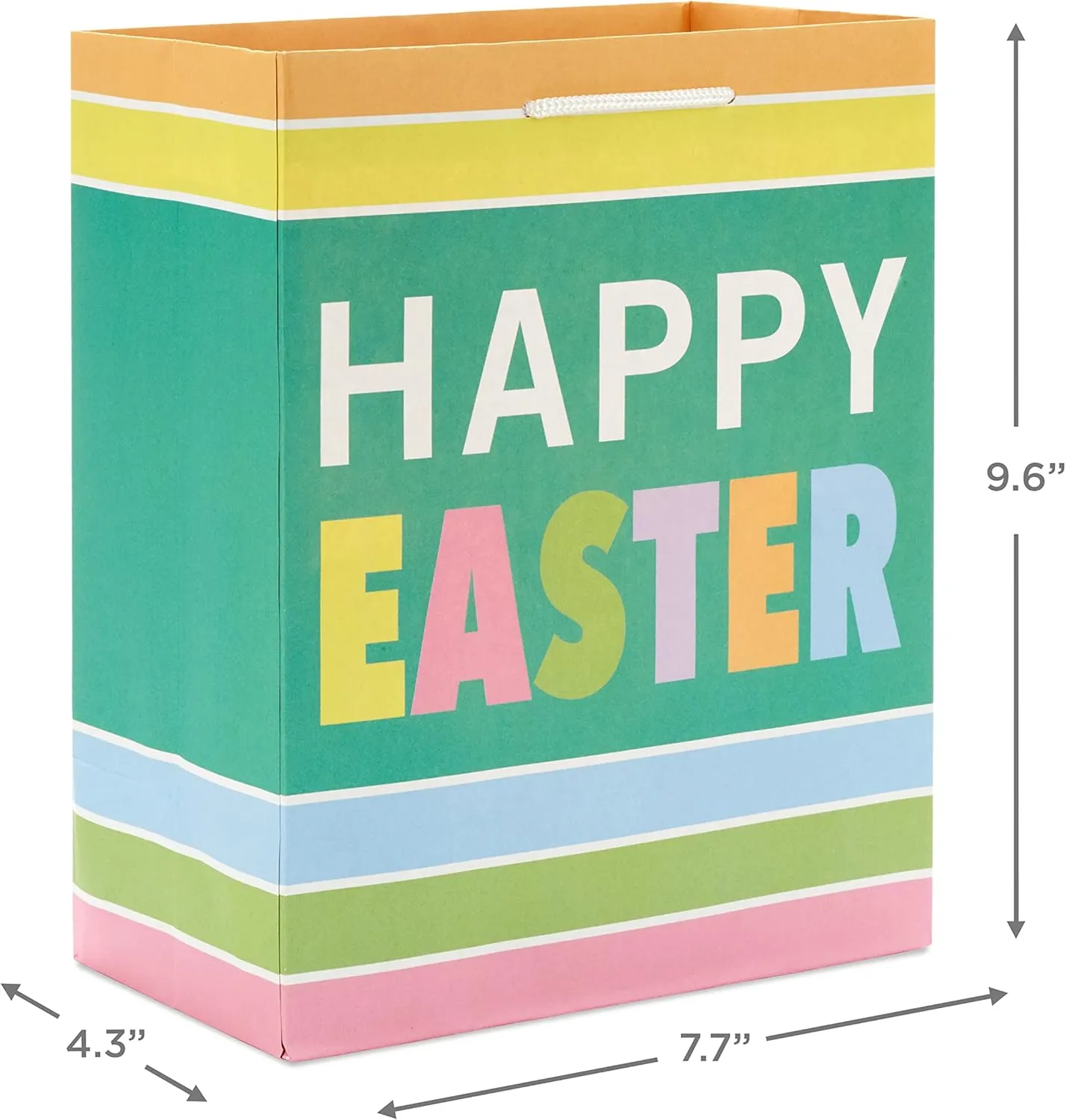 Hallmark 9" Medium Easter Gift Bag Bundle (4 Bags: Happy Easter, Stripes, Eggs, Bunny) for Kids, Grandchildren, Nieces, Nephews (Pack of 2)