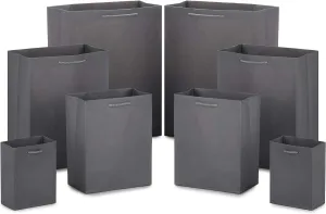 Hallmark Gray Gift Bag Bundle in Assorted Sizes (Pack of 8-2 Small 5", 2 Medium 8", 2 Large 11", 2 Extra Large 14") for Weddings, Mother's Day, Graduations, Birthdays, Groomsmen Gifts and More