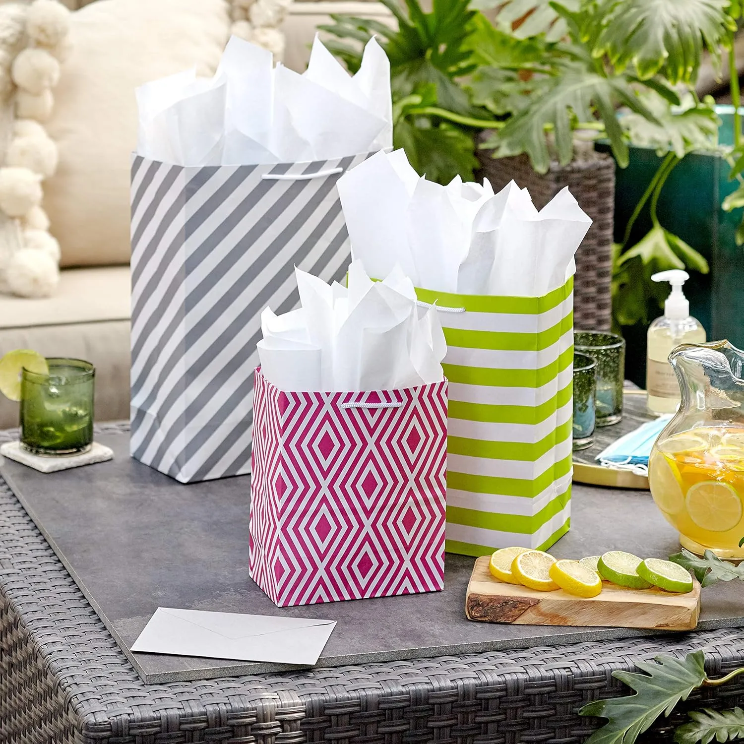 Hallmark Pastel Gift Bags in Assorted Sizes (Pack of 12-5 Medium 8", 4 Large 11", 3 Extra Large 14") for Baby Showers, Bridal Showers, Birthdays, Easter