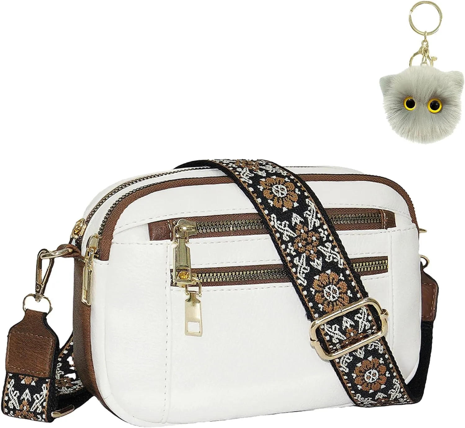 Handmade Colorful Straps Crossbody Leather Bags & Purse with Adjustable Shoulder Strap