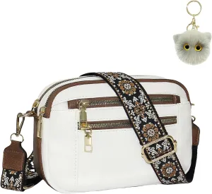 Handmade Colorful Straps Crossbody Leather Bags & Purse with Adjustable Shoulder Strap