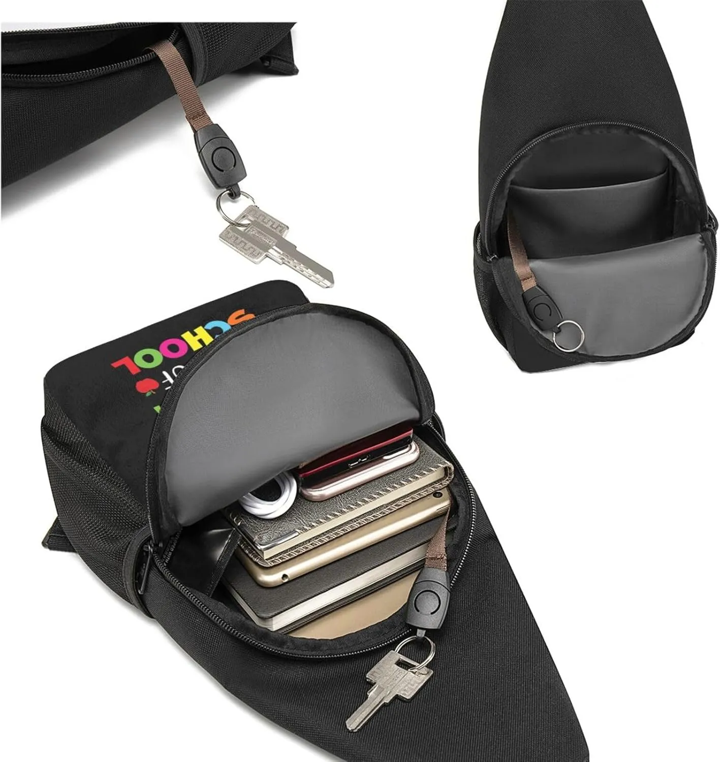 Happy 100th Day of School Chest Pack Leisure Shoulder Crossbody Chest Bag